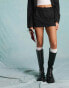 Фото #4 товара Miss Selfridge tailored mini skort in black pinstripe co ord