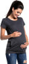 Happy mama Women's Maternity Top Nursing T-Shirt Layer Design Short Sleeves. 436p