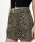 Фото #1 товара Women's Leopard-Print Denim Mini-Skirt