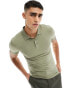 Фото #1 товара ASOS DESIGN muscle fit polo in khaki