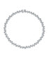 Modern Bride Bridal Zigzagged Staggered Geometric CZ Round Bezel Set Bubble Zirconia Tennis Necklace For Women 16 Inch