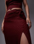 Topshop co-ord twist maxi skirt in burgundy Бордовый, 32 - фото #3