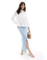 Mango relaxed linen shirt in white Белый, L - EU 40 - фото #6