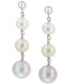 ფოტო #1 პროდუქტის EFFY® Multicolor Freshwater Pearl (6 - 81/2mm) Graduated Drop Earrings in Sterling Silver (Also available in Freshwater Pearl)