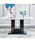 Luxurious 63" Faux Marble Dining Table with U-Shape MDF Base