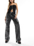 Фото #1 товара Simmi pocket detail wide leg jeans in grey denim