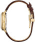 ფოტო #2 პროდუქტის LIMITED EDITION Women's Swiss Automatic Joseph Bulova Brown Leather Strap Watch 34.5mm