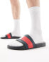 Фото #3 товара Tommy Hilfiger rubber flag sliders in black