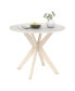 Фото #1 товара Round Dining Table 36" Faux Marble Tabletop Rubber Wood Legs Kitchen