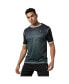 Men's Charcoal Grey Geometric Active wear T-Shirt