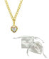 Фото #3 товара 14K Gold-Plated Figaro Chain Mother-of-Pearl Heart Necklace