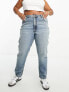 Фото #1 товара ASOS DESIGN Curve slim mom jeans in mid blue
