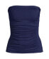 Фото #2 товара Plus Size Chlorine Resistant Bandeau Tankini Swimsuit Top with Removable Adjustable Straps