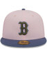 ფოტო #4 პროდუქტის Men's Pink, Blue Boston Red Sox Olive Undervisor 59FIFTY Fitted Hat