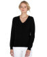 Фото #1 товара Women's 100% Pure Cashmere Long Sleeve Pullover V Neck Sweater