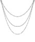 Silver Plated Multi-Chain 18" Layered Statement Necklace