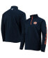 ფოტო #2 პროდუქტის Men's Navy Auburn Tigers Terminal Tackle Fleece Raglan Omni-Shade Quarter-Zip Jacket