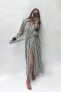 Фото #1 товара Платье-рубашка миди в полоску ZARA