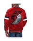 Фото #2 товара Men's Red Portland Trail Blazers Home Game Satin Full-Snap Varsity Jacket