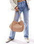 Glamorous rouched tote bag in beige