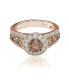 ფოტო #3 პროდუქტის Suzy Levian Bridal Sterling Silver Cubic Zirconia Engagement Ring