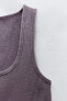 Фото #7 товара Кроп-топ из ткани в рубчик с эффектом потертости ZARA