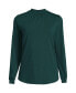 Women's Plus Size Jersey Long Sleeve Gathered Mock Neck Tee