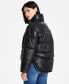 ფოტო #2 პროდუქტის Women's Faux-Leather High-Low Hem Puffer Jacket