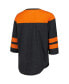 ფოტო #2 პროდუქტის Women's Black Cincinnati Bengals Fullback Tri-Blend Three-Quarter Sleeve T-shirt