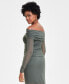 ფოტო #2 პროდუქტის Women's Mesh Off-The-Shoulder Long-Sleeve Top, Created for Macy's