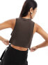 Nike Essential ribbed cropped tank top in baroque brown