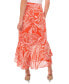 Фото #2 товара Women's Tropical-Print Ruffled High-Low Midi Skirt