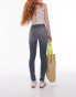 Topshop high rise Jamie jeans in grime blue Синий, W24 L34 - фото #1