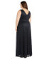 ფოტო #2 პროდუქტის Plus Size Metallic Beaded-Waist Gown