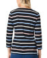 Фото #2 товара Petite Striped Button-Shoulder Cotton Top