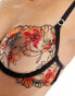 Bluebella Valentines Calista delicate floral lace non padded balconette bra in red and black - BLACK