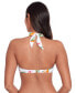Фото #2 товара Women's Tropical-Print Tie-Front Bikini Top