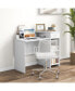 Фото #1 товара Computer Desk Modern Laptop PC Desk with Adjustable Shelf and Cable Hole-White