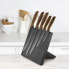 Фото #2 товара Набор кухонных ножей PLATINET 5 BLACK KNIVES SET с деревянными ручками и черной магнитной доской