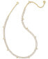 Фото #2 товара 14k Gold-Plated Spike Cubic Zirconia 17" Adjustable Tennis Necklace