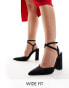 Фото #2 товара ASOS DESIGN Wide Fit Paige high block heels in black