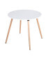 Фото #4 товара Round Dining Table With Beech Wood Legs, Modern Wooden Kitchen Table For Dining Room Kitchen (White)
