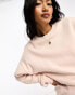 ASOS DESIGN crew neck blouson sleeve mini dress in pale pink