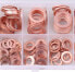Фото #3 товара JOMSK 200 Pieces Copper Flat Washer Oil Seal Copper Sealing Rings Washers Flat Ring Sump Plug Oil Seal Set Car Repair Accessories for Screws Screws Connectors