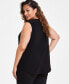 Plus Size V-Neck Pleat-Front Sleeveless Top