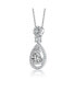 Фото #3 товара Sterling Silver White Gold Plated Clear Cubic Zirconia Accent Drop Necklace