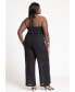 Фото #2 товара Plus Size Halter Mesh Cover Up Jumpsuit