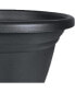 HC Companies Plastic In Outdoor Round Mojave Planter Grey - 22 Inch