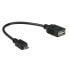 VALUE USB 2.0 Cable - A - Micro B - F/M - OTG 0.15 m - 0.15 m - USB A - Micro-USB B - USB 2.0 - Male/Female - Black