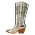 Фото #3 товара Corkys Howdy Tall Metallic Zippered Womens Gold Casual Boots 81-0018-988